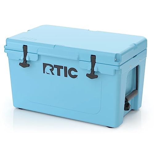 RTIC 45 qt Hard Cooler Insulated Portable Ice Chest Box for Beach, Drink, Beverage, Camping, Picnic, Fishing, Boat, Barbecue, Blue