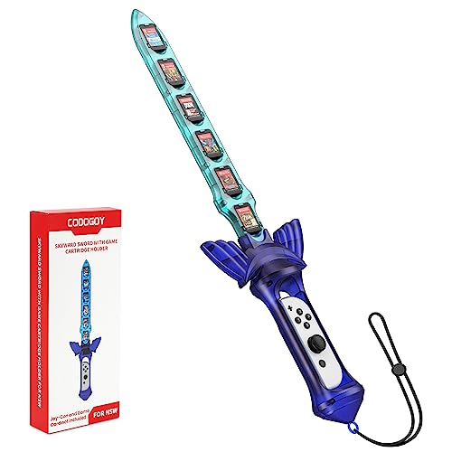 Switch Sword Accessory, CODOGOY Skyward Sword Accessories Compatible with Switch Sports Chambara (Swordplay)/Legend of Zelda: Tears of the Kingdom/Skyward Sword HD, Game Card Storage Function(1 Pack)