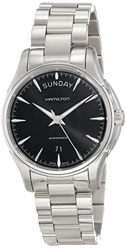 Hamilton Watch Jazzmaster Day Date Swiss Automatic Watch 40mm Case, Black Dial, Stainless Steel Bracelet (Model: H32505131)