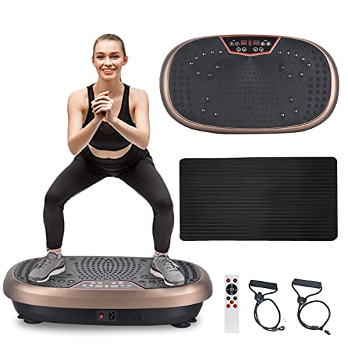 EILISON Fitpro Vibration Plate Exercise Machine - Whole Body Workout Vibration Fitness Platform w/Loop Bands - Lymphatic Drainage Machine for Shaping,Toning, Wellness, Recovery