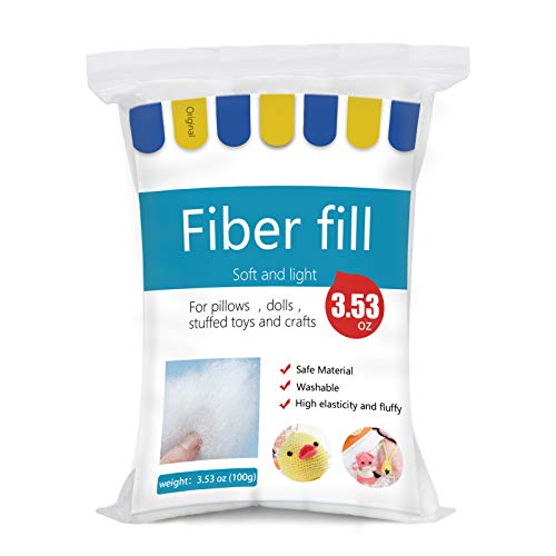 BUTUZE Premium Polyester Fiber Fill, High Resilience, for Stuffing Small Dolls, Part Pillow Comforter DIY, 100g/3.5oz, Recyclable