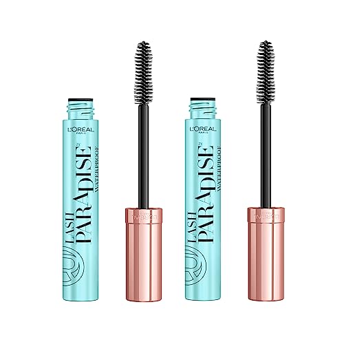L'Oreal Paris Voluminous Makeup Lash Paradise Mascara, Voluptuous Volume, Intense Length, Feathery Soft Full Lashes, No Flaking, No Smudging, No Clumping, Blackest Black, 0.25 Fl Oz (Pack of 2)