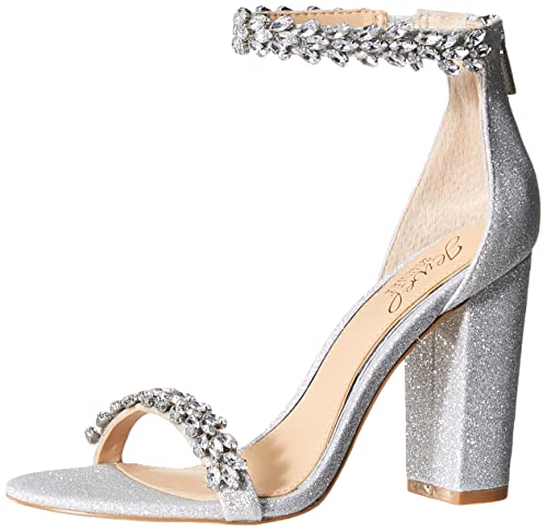 Jewel Badgley Mischka Mayra Ankle Strap Evening Shoe Silver