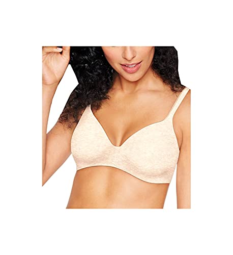 Hanes Women's Hanes Ultimate T-shirt Soft Foam Wirefree Bra, -Porcelain Heather, 34A