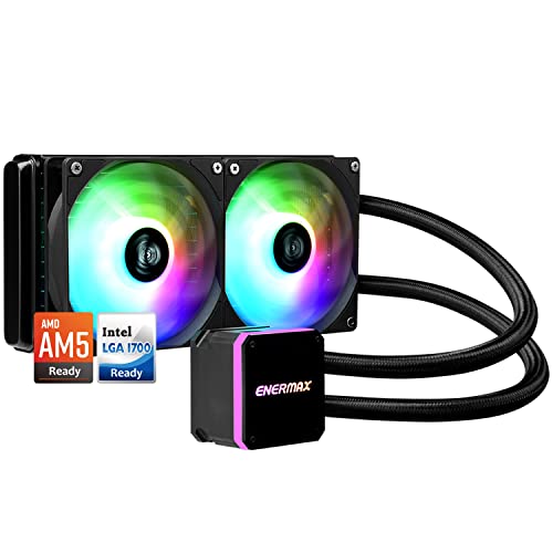 Enermax Liqmax III 240 A-RGB AIO CPU Liquid Cooler - 240mm Radiator, 120mm ARGB PWM Fan, for Intel LGA1700/AMD AM5, 5 Year Warranty