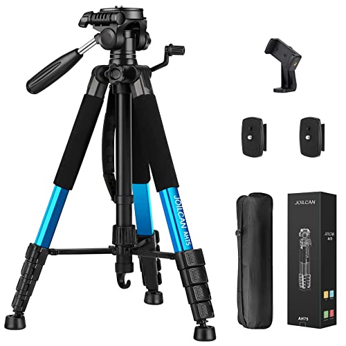 74' Tripod for Camera Cell Phone Video Photography, Heavy Duty Tall Camera Stand, Professional Travel DSLR Tripods Compatible with Canon Nikon iPhone, Max Load 15 LB