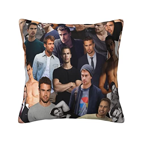 FOIDL Theo James Throw Pillow Covers Soft Square Pillowcases for Decorative Home Party Decor Bed Couch Car 18' X 18'