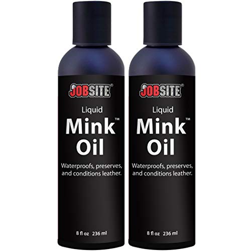 JobSite Premium Mink Oil Leather Waterproof Liquid - 8 oz - 2 pack