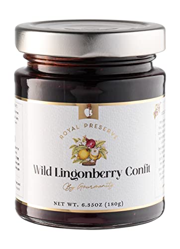 Gourmanity Lingonberry Jam 6.35 oz | 42% Lingonberry | No Artificial Colors, Flavors or Preservatives | Non-GMO | Delicious Scandinavian Jam made from Wild Lingonberries | Lingonberry Preserves