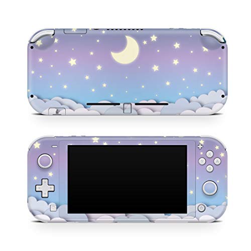 Tacky design Clouds Skin Compatible with Nintendo Switch lite Skin, Pastel Starry Skin Compatible with Switch lite Cover Purple Sky Vinyl 3m Moon Full wrap