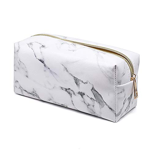 Marble Makeup Bag Travel Storage Cosmetic Bag Small Portable Pouch with Gold Zipper Makeup Bag for Purse Makeup Brush Bag (7.5'x3.5'x2.8')