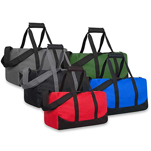 24 Pack Bulk Duffle Bags Wholesale by the Case for Homeless, Sports Teams, and Duffle Bags for Foster Kids (Assorted Colors Pack)