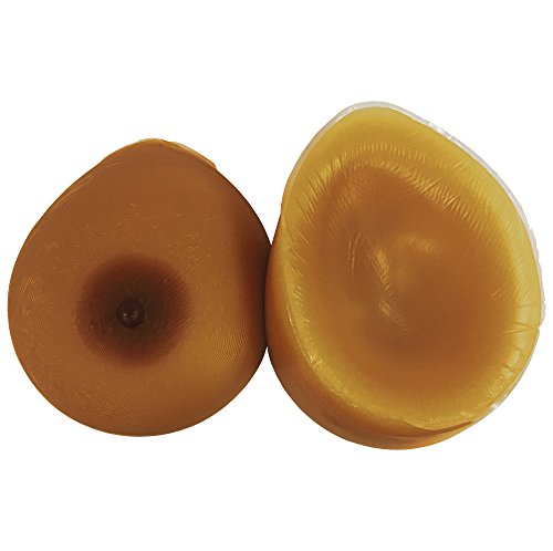 ENVY BODY SHOP Rounder Fuller Tear Drop Silicone Breast Forms (D-DD Cup (2XL), Tan)