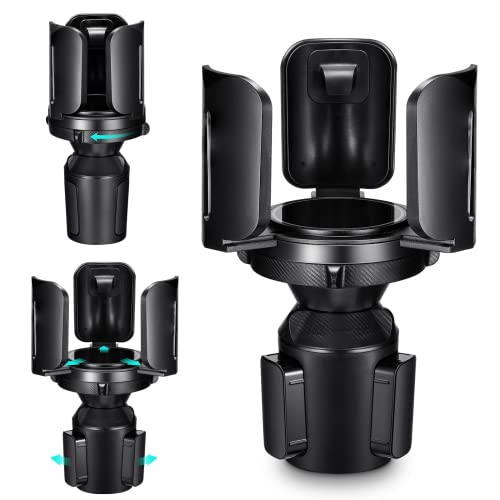 Car Cup Holder Expander Adapter (Adjustable) THIS HILL All Purpose Cup Holder Expander for Car with Rubber Fits Less Than 5.51' Large Bottles & Mugs & Foods & Drinks