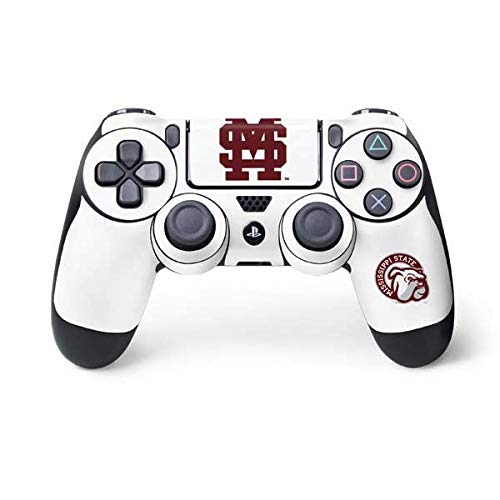 Skinit Decal Gaming Skin for PS4 Controller - Officially Licensed College Mississippi State Interlocking Logo Design