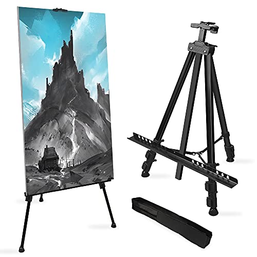 RRFTOK 72Inches Display Easel Stand,Art Adjustable Metal Easel for Painting Canvases Height from 22-72”for Table-Top/Floor Painting, Displaying