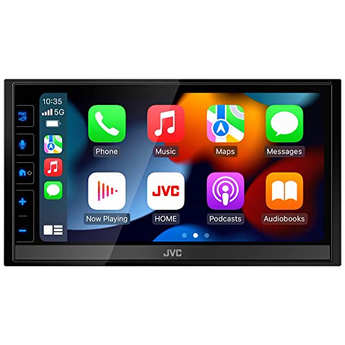 JVC KW-M788BH Apple CarPlay Android Auto Digital Media Player, Double Din, 6.8 Inch LCD Touchscreen, AM/FM, HD Radio, Bluetooth, MP3 Player, USB Port, iDatalink Maestro, SiriusXM, Car Radio