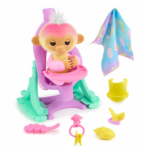 Fingerlings 2023 Interactive Baby Monkey Nursery Playset – Jas with 2-in-1 Cradle and High Chair, and 6 Accessories (Ages 5+)