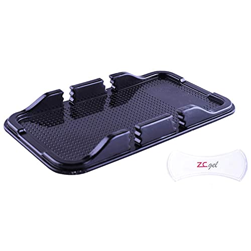 ZC GEL Anti Slip Gel Pad Phone Holder for Car, Removable and Reusable Anti Slip Dashboard Pad with Heat Resistant and Damage Free Sticky Gel Pads for Sunglasses, Keys, Coins and More (7.3' x 4.2')