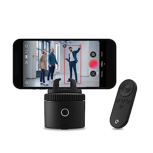 Pivo Pod Black Business Edition - Auto Tracking Smartphone Holder & Tripod Mount for Content Creators and Realtors with 360° Handsfree Video Recording with Remote Control