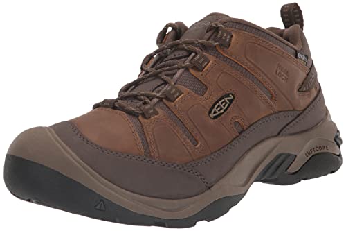KEEN Men's Circadia Low Height Comfortable Waterproof Hiking Shoes, Shitake/Brindle, 11