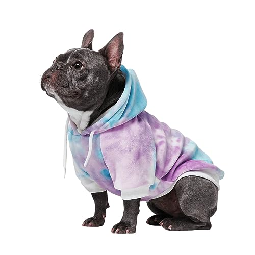 Spark Paws Dog Hoodie - Premium Quality, Buttery Soft, Superior Comfort and Fit, Calming Fleece Interior, Suitable for All Breeds - 90s Retro Sky Dye - XL