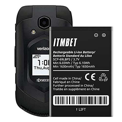 1650mAh Kyocera SCP-63/9LBPS Replacement Battery for DuraXV LTE E4610 DuraXV E4520 DuraXA E4510 DuraXE E4710