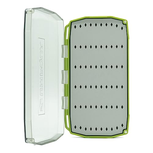 UMPQUA UPG Silicone Streamer Lime Fly Box - Lightweight Versatile Large-Sized Impact Resistant Quick-Loading Fly Storage Case - Fly Fishing Tackle Organizer