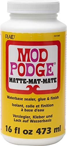 Mod Podge Matte Sealer, Glue & Finish: All-in-One Craft Solution- Quick Dry, Easy Clean, for Wood, Paper, Fabric & More. Non-Toxic - Craft with Confidence, Made in USA, 16 oz., Pack of 1