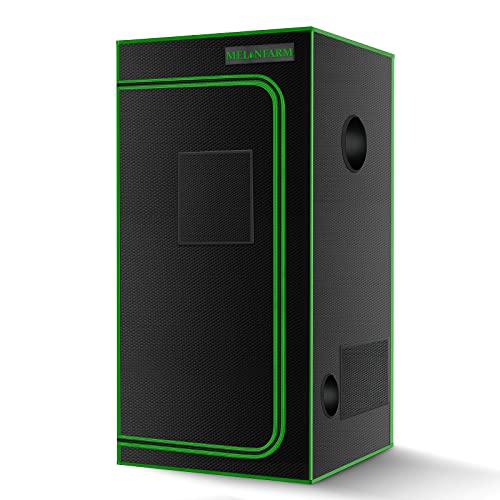 MELONFARM 2x2 Grow Tent, 24'x24'x48'' High Reflective 600D Diamond Mylar Canvas with Observation Window and Floor Tray for Hydroponic Indoor Plant Growing