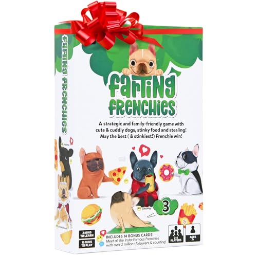 Farting Frenchies - Popular Fast-Paced & Strategic Card Game - Gift for Kids Teens Adults Family - Parties Trips Camping Game Night - Simple Setup - 20 Min Playtime - 2-4 Players - Ages 7 8 9 10 +