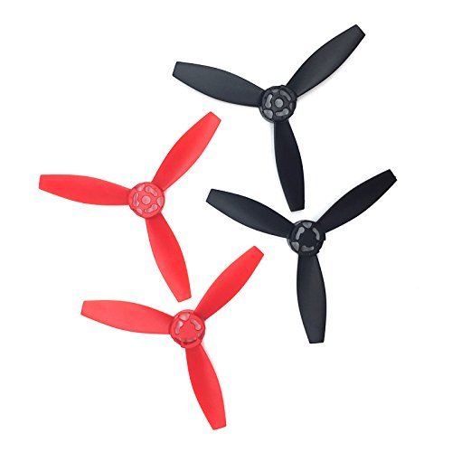 Anbee 4pcs Plastic Propellers Props Rotor for Parrot Bebop 2 Drone Quadcopter, Black&Red