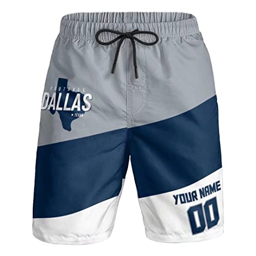 Dallas Custom Beach Shorts Football City Summer Casual Swim Trunks Beachwear Pants Add Name Number Personalized Gifts for Men Youth