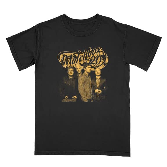 Matchbox Twenty Logo Band Mens Black Short Sleeve T Shirt American Rock Music Vintage Style Graphic Tees