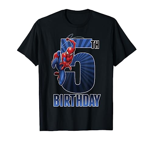 Marvel Spider-Man Swinging 5th Birthday Graphic T-Shirt