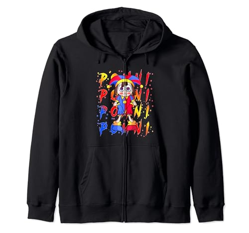 Pomni Characters Digital Circus Funny Zip Hoodie