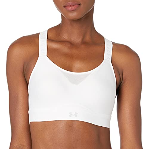 Under Armour Women's Infinity High Impact Sports Bra , White (100)/Halo Gray , Large