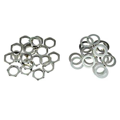 Dopro 20* Guitar Input Output Jack Socket Nut and Washer Guitar Metric Jack Nuts for Import Guitars Nickel