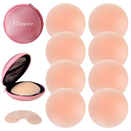 Dimore 4 Pairs Nipple Covers Pasties for Women Reusable Adhesive Breast Lift Nipple Covers