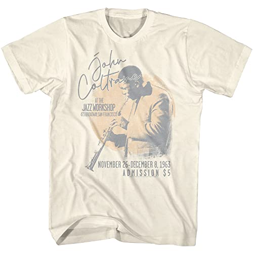 John Coltrane T Shirt Jazz Saxophonist Concert Poster Adult Short Sleeve T-Shirts Vintage Style Graphic Tees Off-White