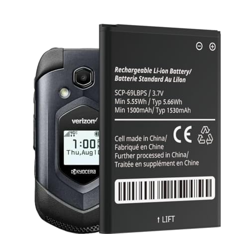 Qoutmcuy SCP-69LBPS - SCP-63LBPS Battery, 2023 New Upgraded Replacement Battery for Kyocera DuraXV LTE E4610 DuraXV E4520 DuraXA E4510 DuraXE E4710 E4281