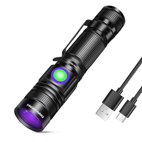 DARKBEAM UV Black Light Flashlight 395nm - Rechargeable USB Woods Lamp, Powerful Mini Ultraviolet LED Blacklight Flashlights - Resin Curing, Detector for Pet/Cat/Dog Urine, Stains, Scorpions