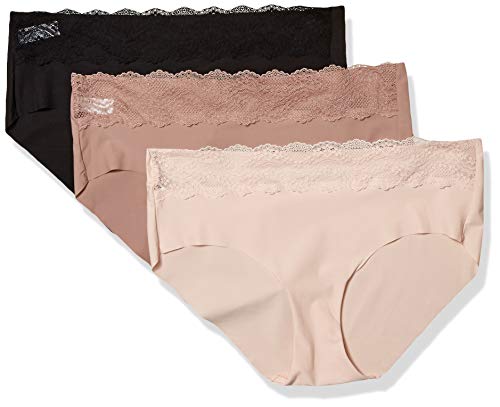 b.tempt'd by Wacoal womens B Bare Panty 3 Pack Hipster Panties, Rose Smoke, Antler, Night, Medium US