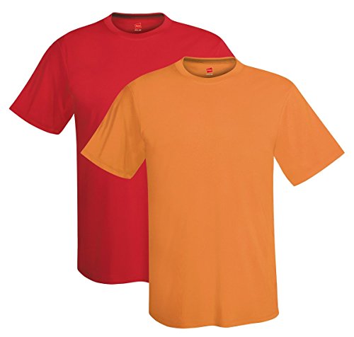 Hanes Men's Short Sleeve Cool DRI T-Shirt UPF 50+, RE/SH, XX-Large (Pack of 2)