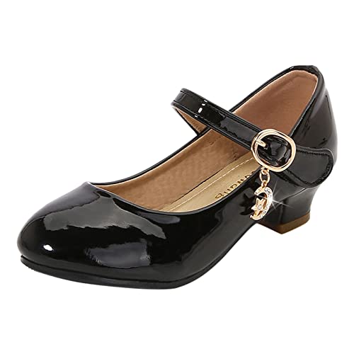 Sandal Girl Girls High Heeled Shoes Shoes Primary School Students Single Shoes Children Leather Shoes Dress Shoes Black
