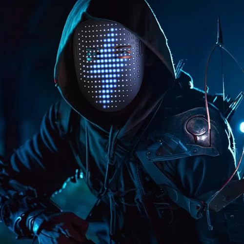 AIGLUN Led Mask, Halloween Mask with Gesture Sensing, Face Transforming Led Mask For Costume Cosplay Party