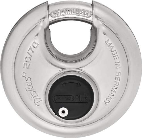 ABUS 20/70 Diskus Stainless Steel Padlock with 3/8' Shackle, Keyed Different, Made in Germany