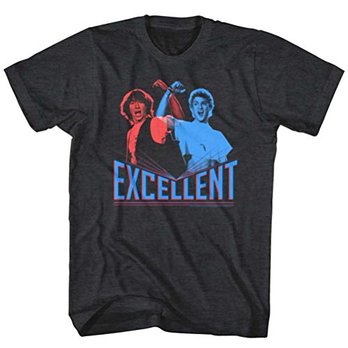 A&E Designs Bill & Ted's Excellent Adventure 3-D T-Shirt, Charcoal, Large