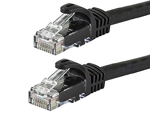 Monoprice Cat6 Ethernet Patch Cable - Snagless RJ45, 24AWG Stranded Pure Bare Copper Wire, 550Mhz, UTP, 5 Feet, Black - Flexboot Series (1 Pack)