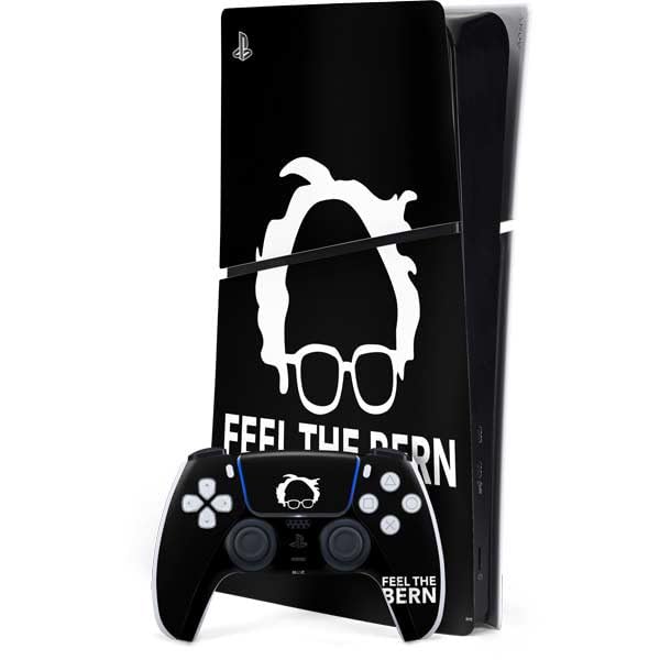 Skinit Decal Gaming Skin Compatible with PS5 Slim Digital Edition Console - Officially Licensed Feel The Bern Outline Design